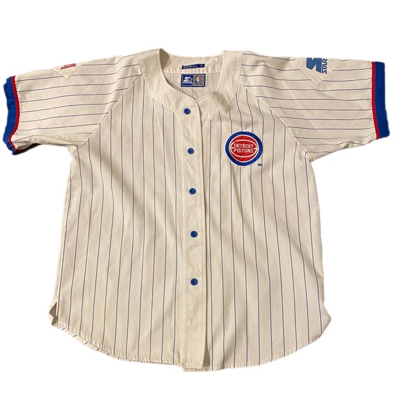 RARE Vintage Starter Detroit Pistons Baseball Jersey - Picture 5 of 6